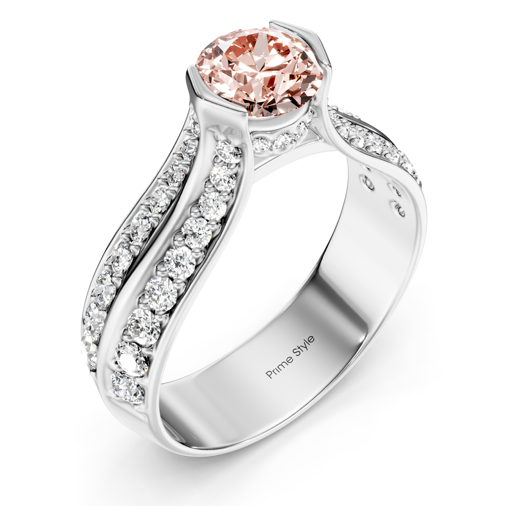 1.65-4.65 CT Round Cut Fancy Pink Diamonds - Engagement Ring