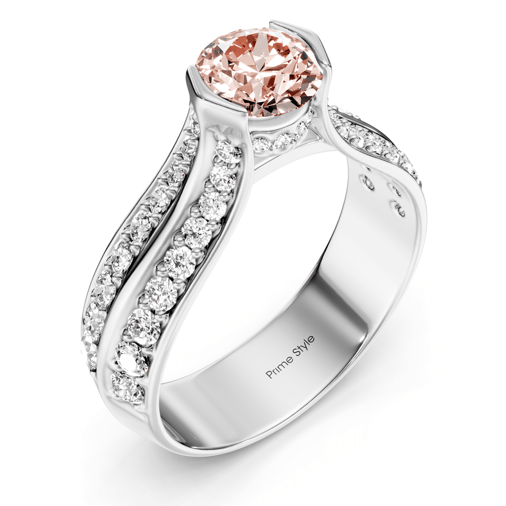 1.65 - 4.65 CT Round Cut Fancy Pink Diamonds - Engagement Ring - Primestyle.com