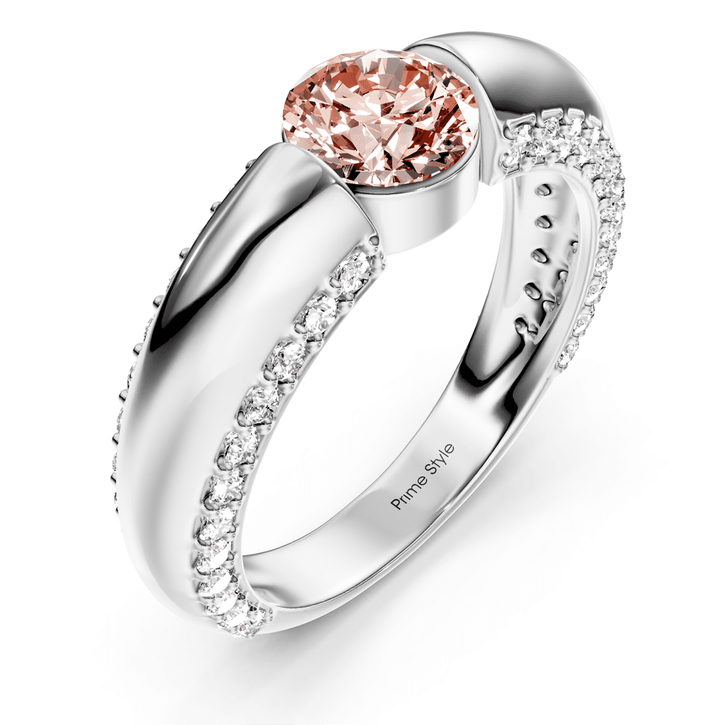 1.65 - 4.65 CT Round Cut Fancy Pink Diamonds - Engagement Ring - Primestyle.com