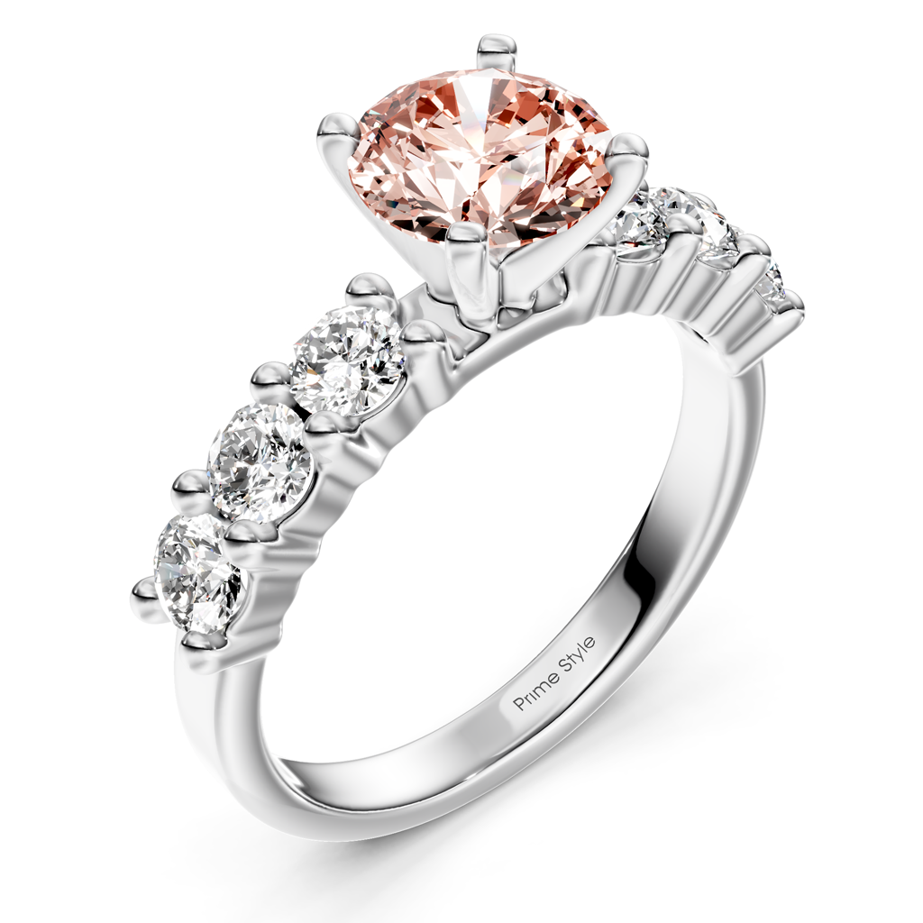 1.90-4.90 CT Round Cut Fancy Pink Diamonds - Engagement Ring