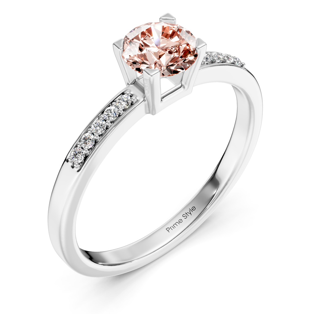 1.10-4.10 CT Round Cut Fancy Pink Diamonds - Engagement Ring