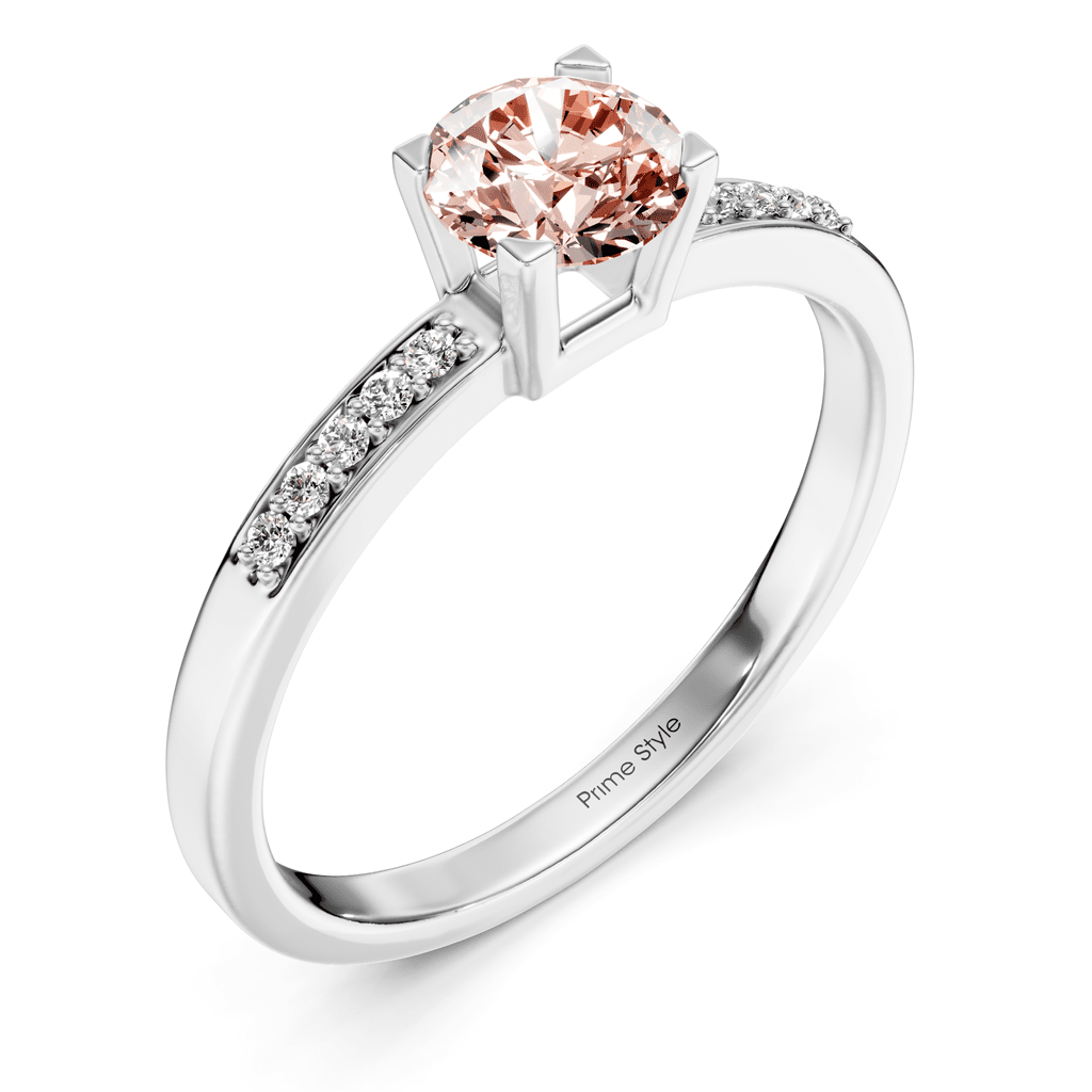 1.10 - 4.10 CT Round Cut Fancy Pink Diamonds - Engagement Ring - Primestyle.com