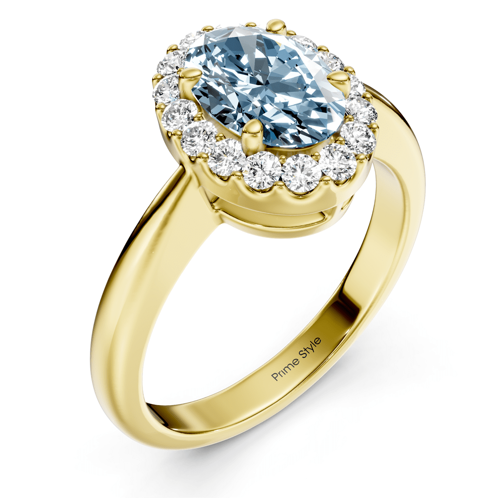 1.30 - 4.30 CT Oval & Round Cut Fancy Blue Diamonds - Engagement Ring - Primestyle.com