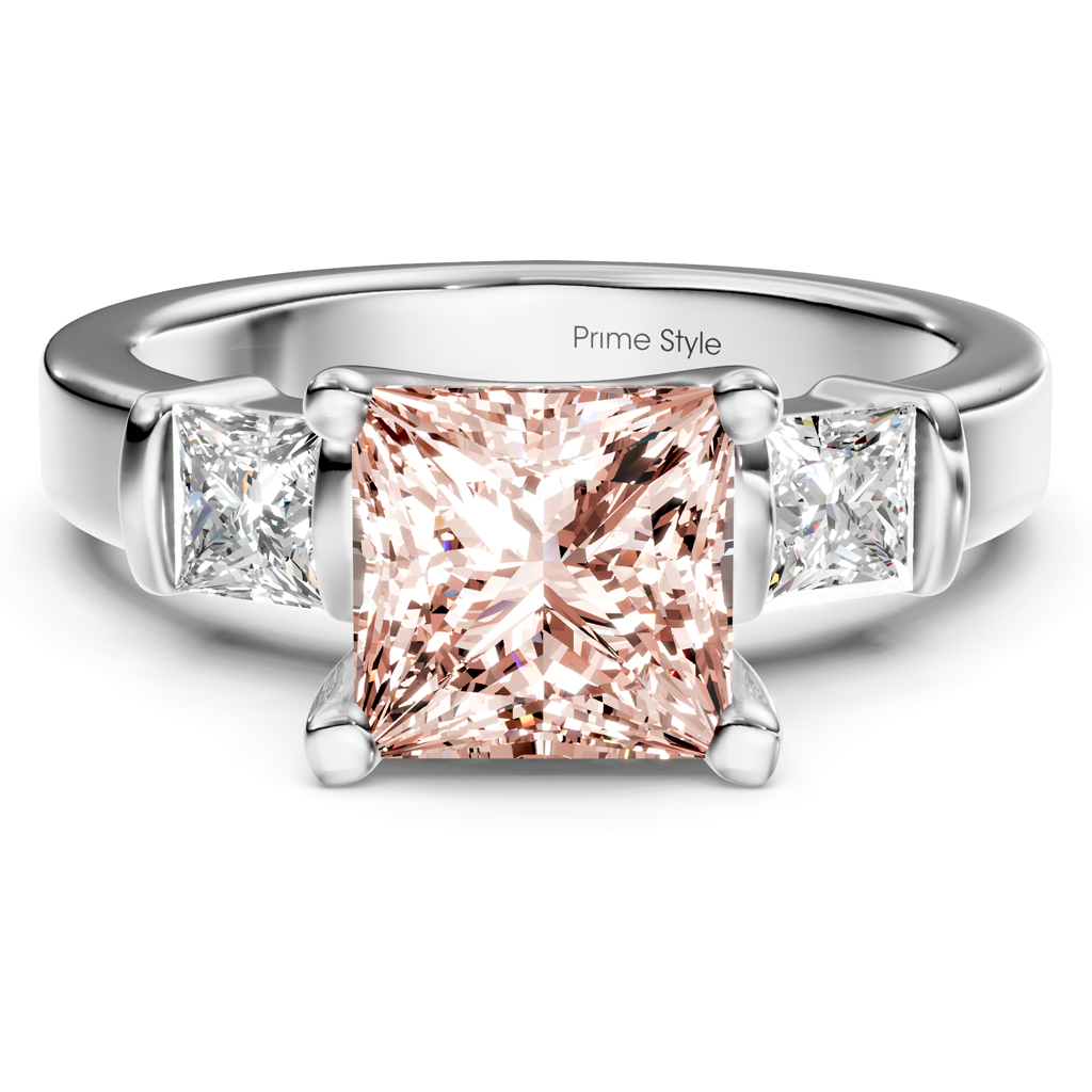 1.50-4.50 CT Princess Cut Fancy Pink Diamonds - Engagement Ring