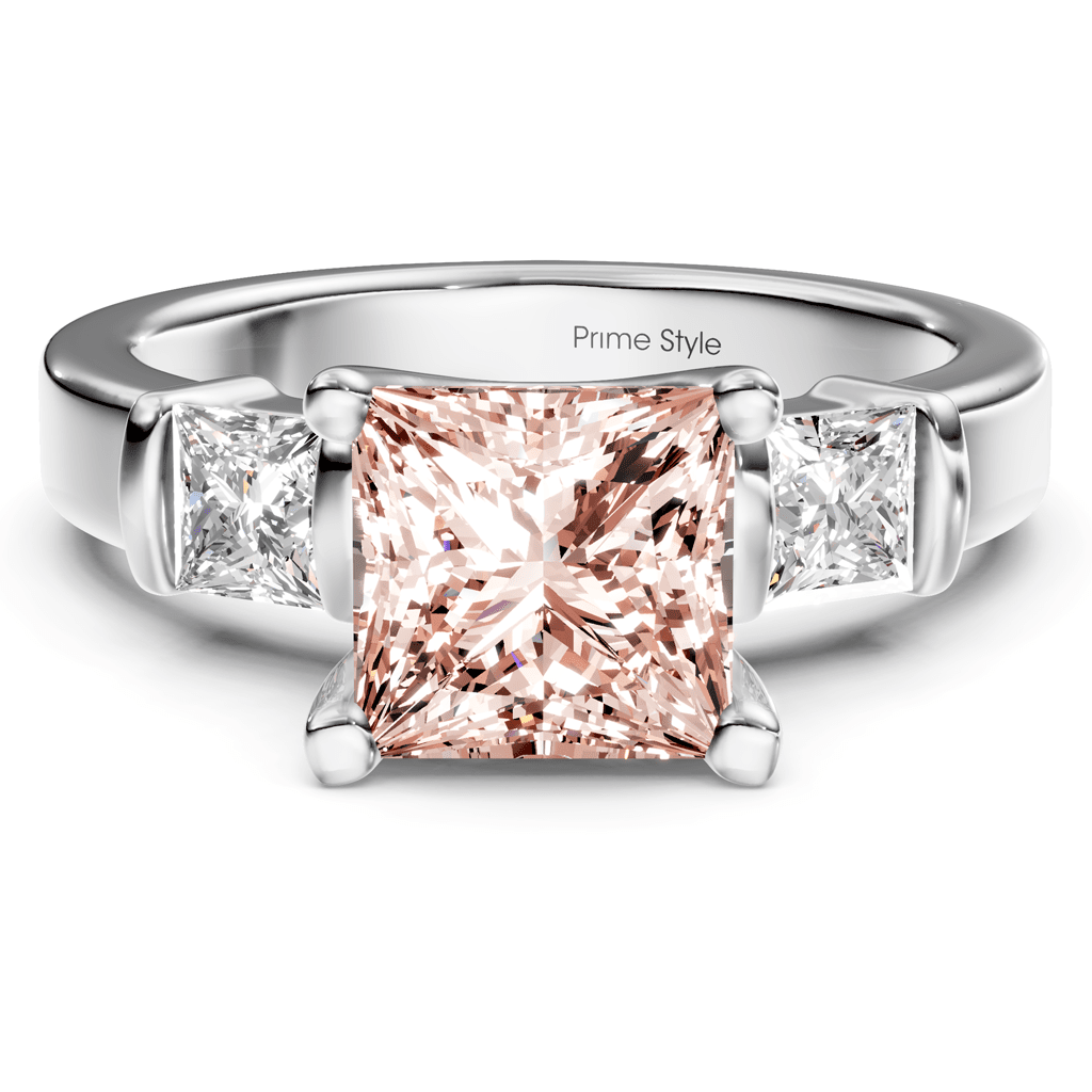 1.50 - 4.50 CT Princess Cut Fancy Pink Diamonds - Engagement Ring - Primestyle.com