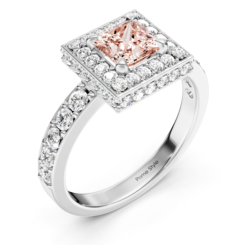 2.00-5.00 CT Princess & Round Cut Fancy Pink Diamonds - Engagement Ring