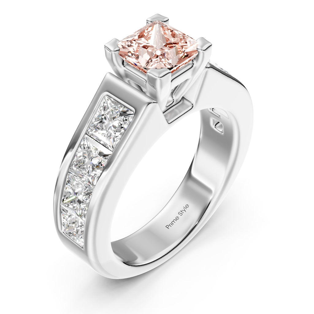 3.30-6.30 CT Princess Cut Fancy Pink Diamonds - Engagement Ring