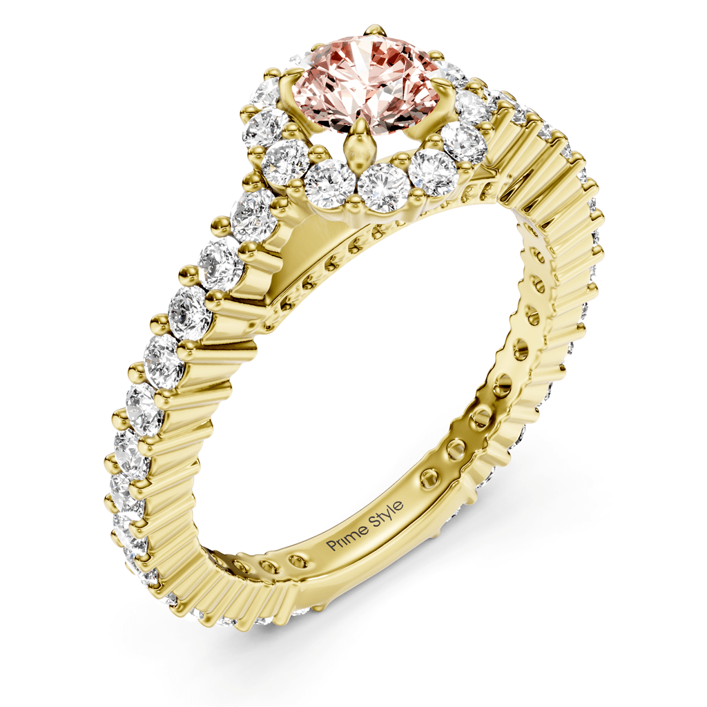 1.85 - 4.85 CT Round Cut Fancy Pink Diamonds - Engagement Ring - Primestyle.com