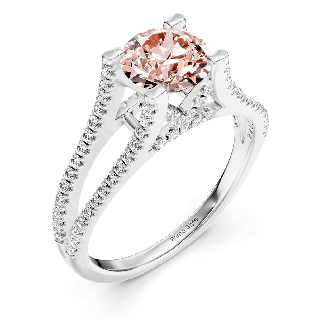 1.40 - 4.40 CT Round Cut Fancy Pink Diamonds - Engagement Ring - Primestyle.com