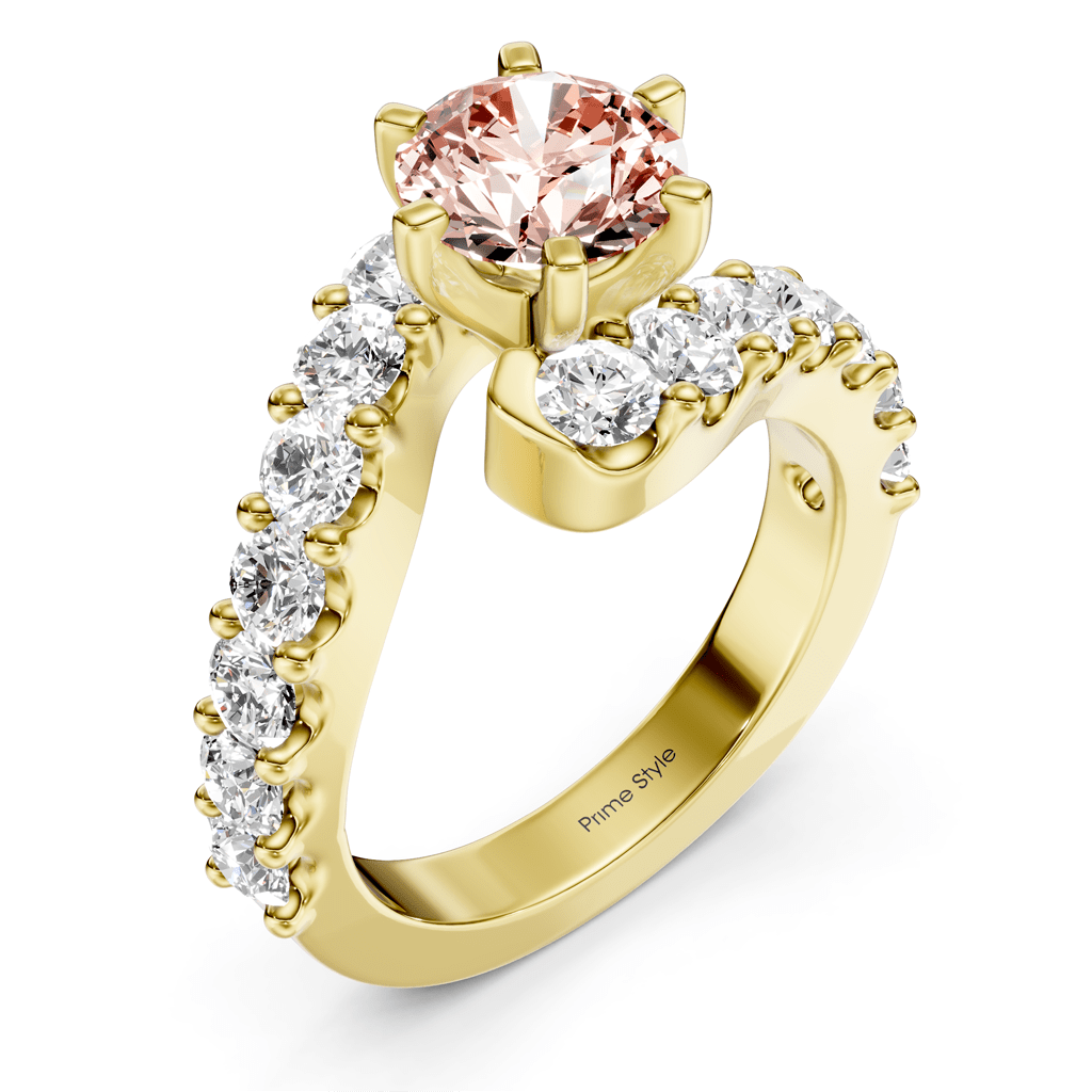 2.30 - 5.30 CT Round Cut Fancy Pink Diamonds - Engagement Ring - Primestyle.com