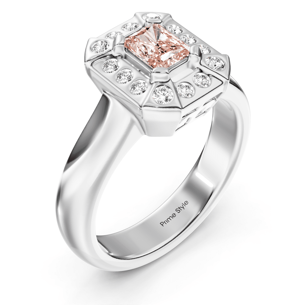 1.16 - 4.16 CT Radiant & Round Cut Fancy Pink Diamonds - Engagement Ring - Primestyle.com