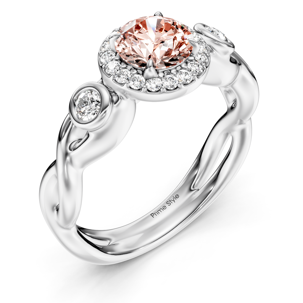 1.27-4.27 CT Round Cut Fancy Pink Diamonds - Engagement Ring