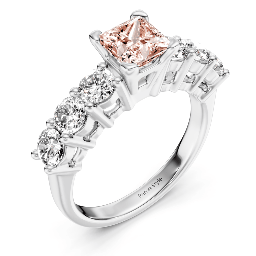 2.60 - 5.60 CT Round Cut Fancy Pink Diamonds - Engagement Ring - Primestyle.com