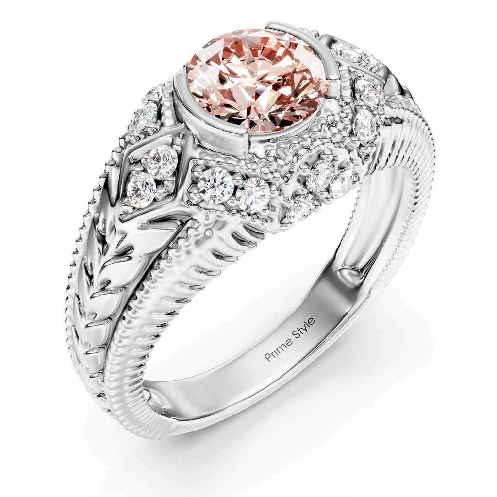 1.25-4.25 CT Round Cut Fancy Pink Diamonds - Engagement Ring