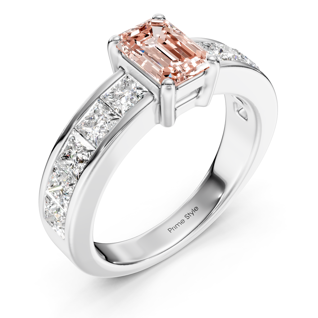 2.50-5.50 CT Emerald & Princess Cut Fancy Pink Diamonds - Engagement Ring