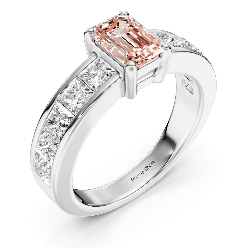 2.50 - 5.50 CT Emerald & Princess Cut Fancy Pink Diamonds - Engagement Ring - Primestyle.com