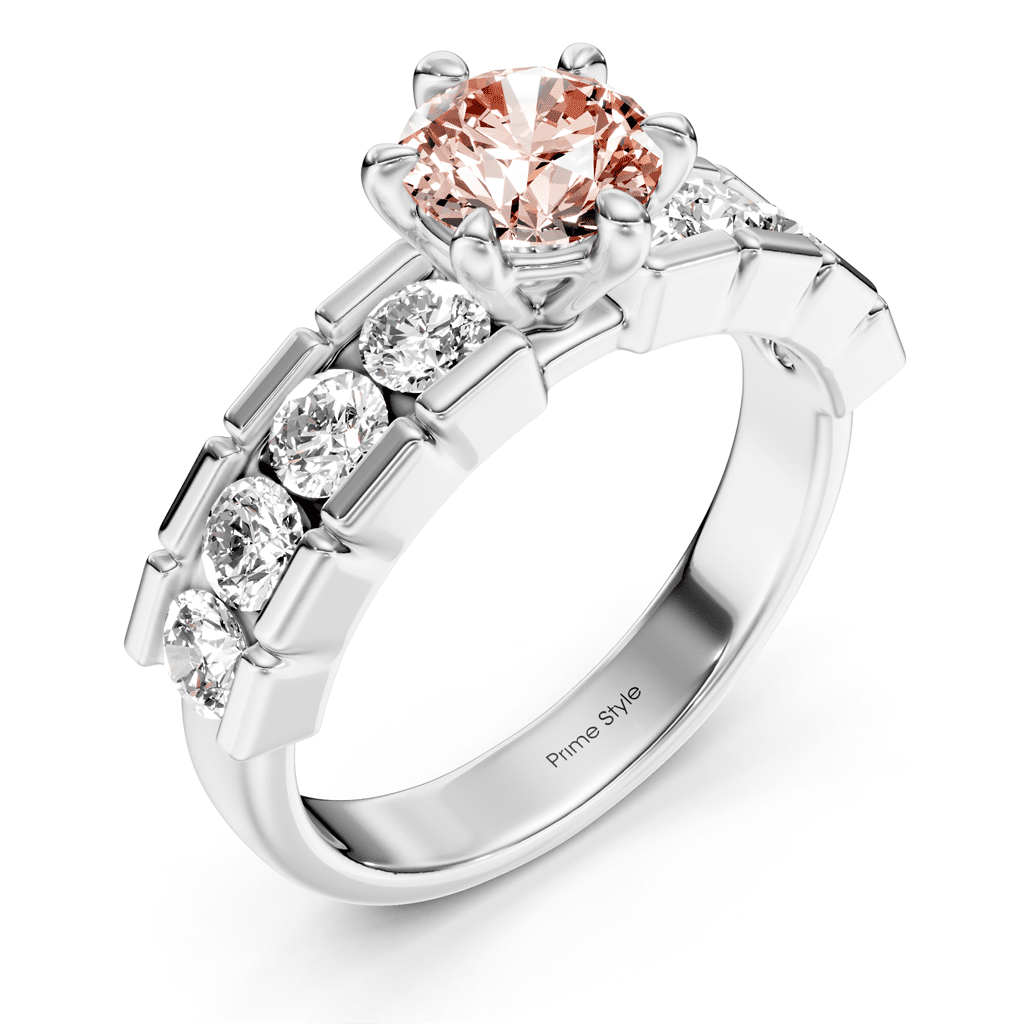 2.05 - 5.05 CT Round Cut Fancy Pink Diamonds - Engagement Ring - Primestyle.com