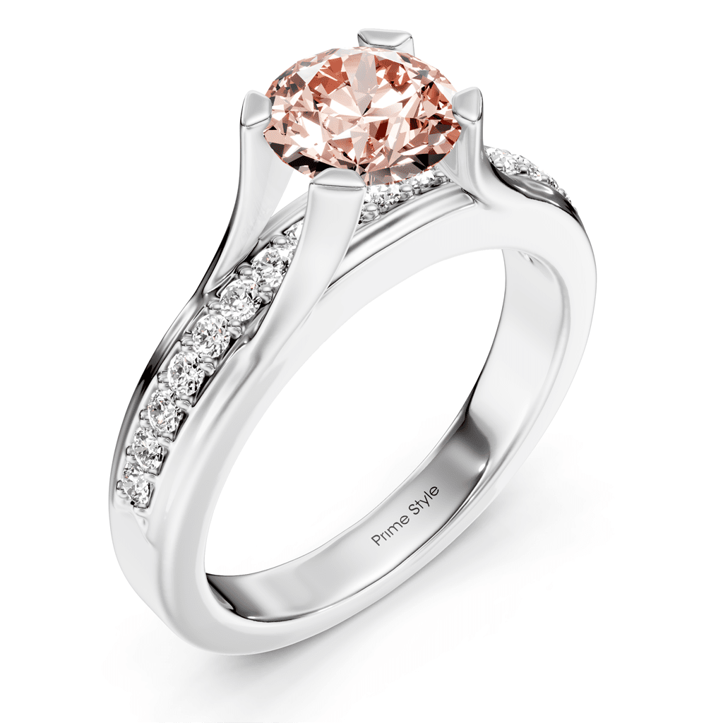 1.25 - 4.25 CT Round Cut Fancy Pink Diamonds - Engagement Ring - Primestyle.com