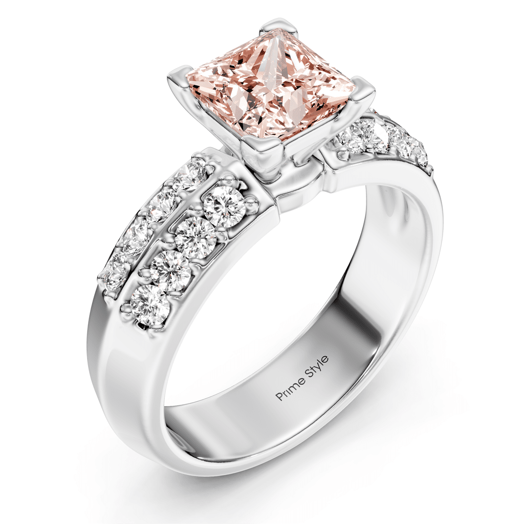 1.35 - 4.35 CT Round Cut Fancy Pink Diamonds - Engagement Ring - Primestyle.com