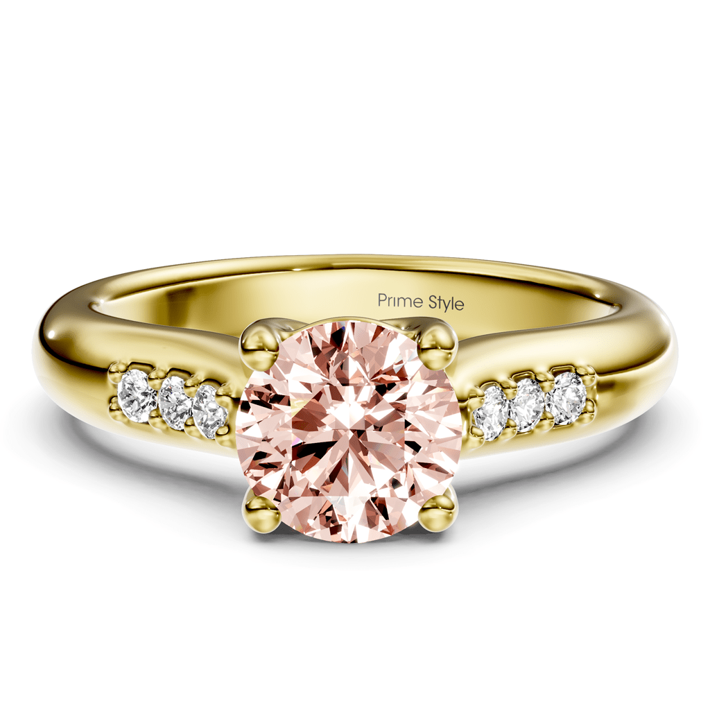 1.10-4.10 CT Round Cut Fancy Pink Diamonds - Engagement Ring