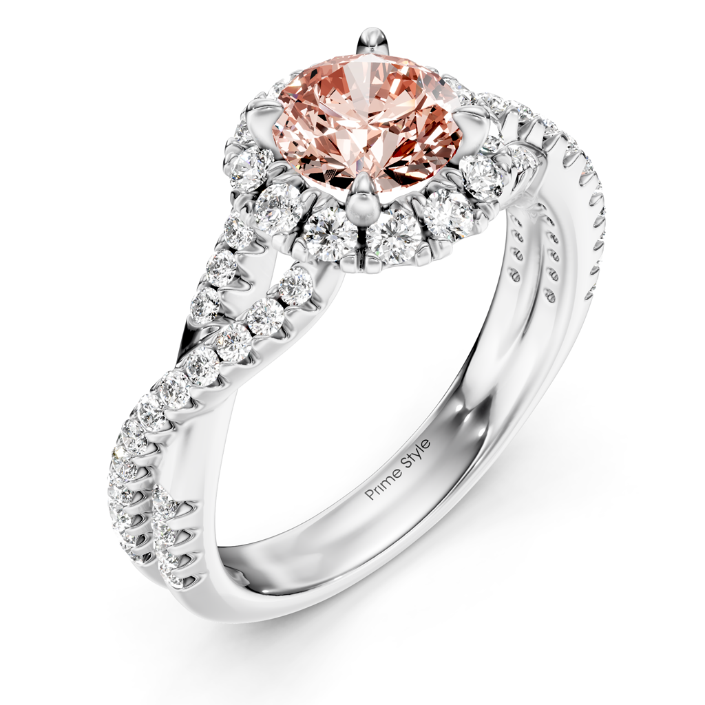 1.45-4.45 CT Round Cut Fancy Pink Diamonds - Engagement Ring