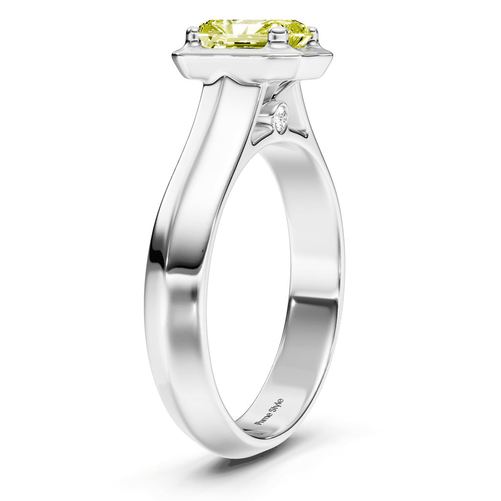 1.02 - 4.02 CT Radiant & Round Cut Fancy Yellow Diamonds - Engagement Ring - Primestyle.com