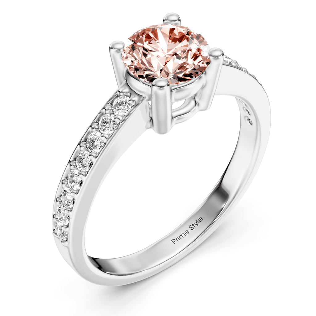 1.25 - 4.25 CT Round Cut Fancy Pink Diamonds - Engagement Ring - Primestyle.com