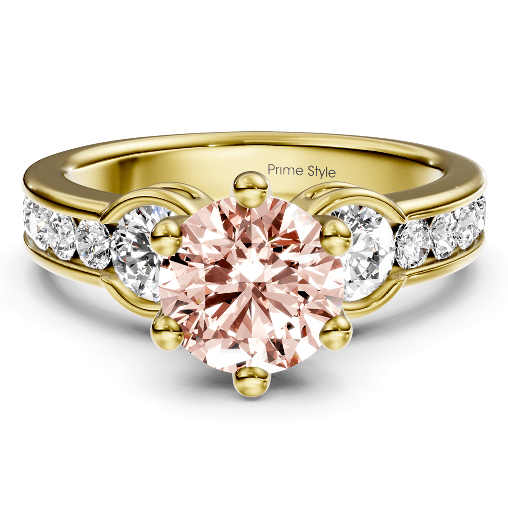 1.85 - 4.85 CT Round Cut Fancy Pink Diamonds - Engagement Ring - Primestyle.com
