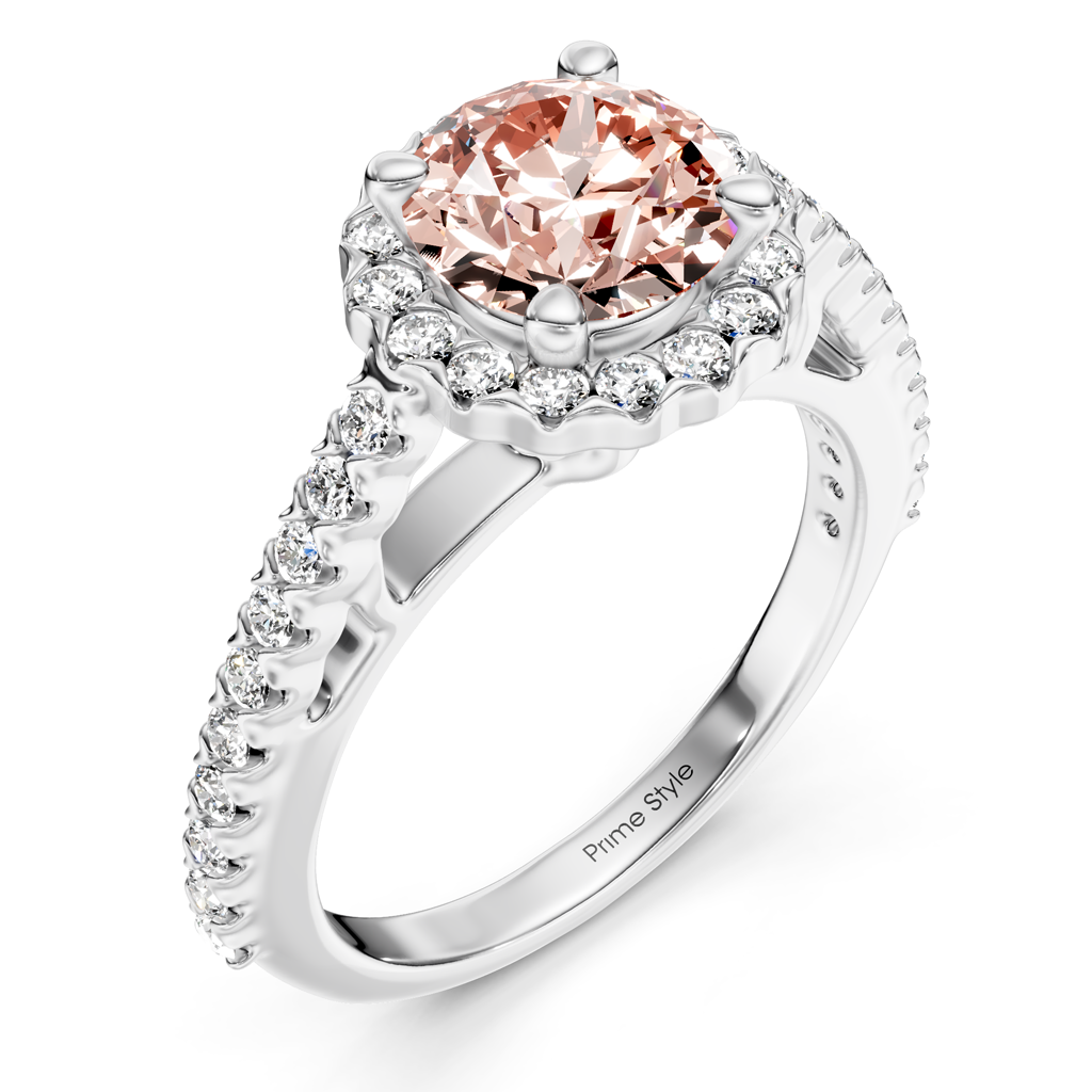 1.35-4.35 CT Round Cut Fancy Pink Diamonds - Engagement Ring