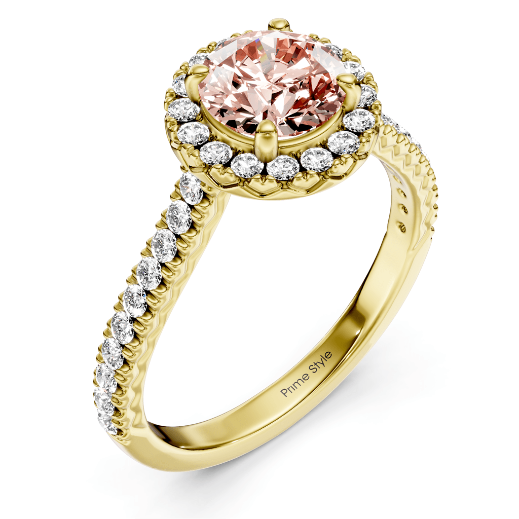 1.45 - 4.45 CT Round Cut Fancy Pink Diamonds - Engagement Ring - Primestyle.com