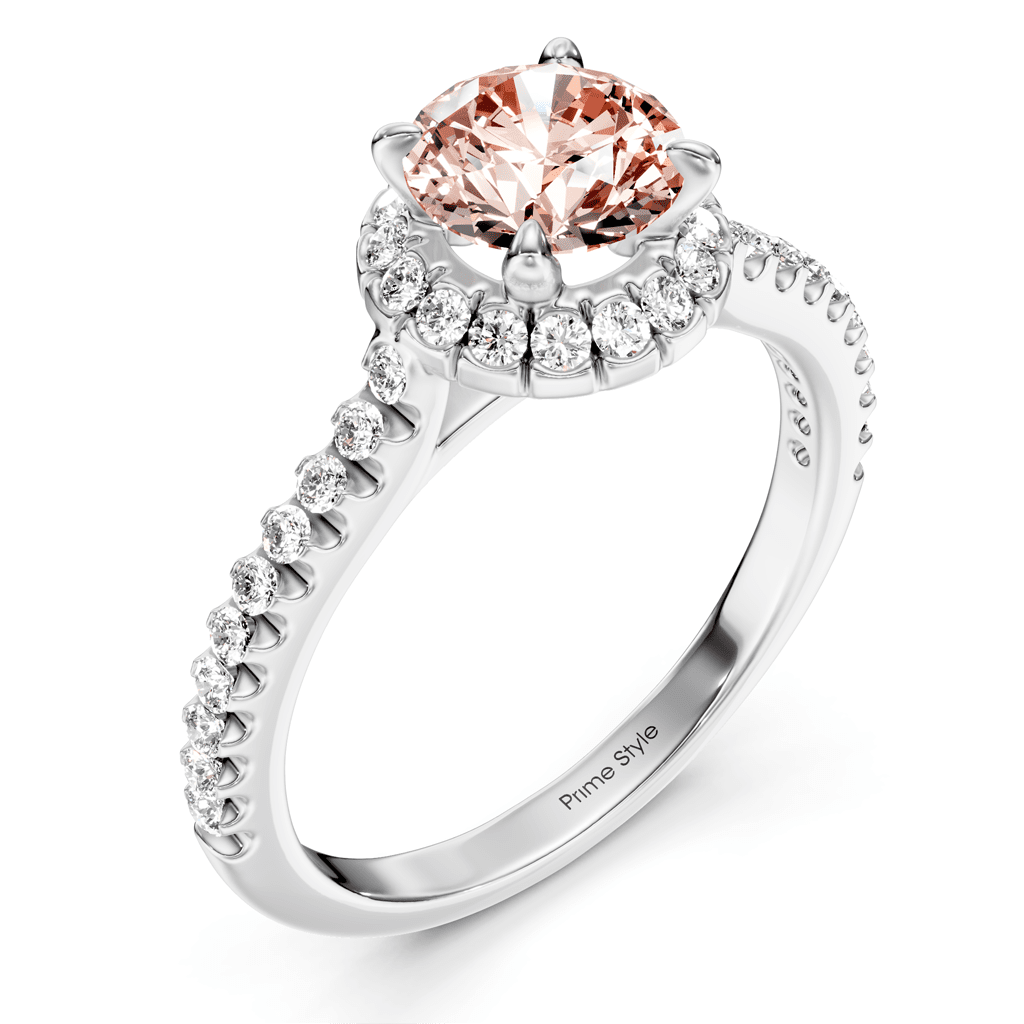 1.35 - 4.35 CT Round Cut Fancy Pink Diamonds - Engagement Ring - Primestyle.com