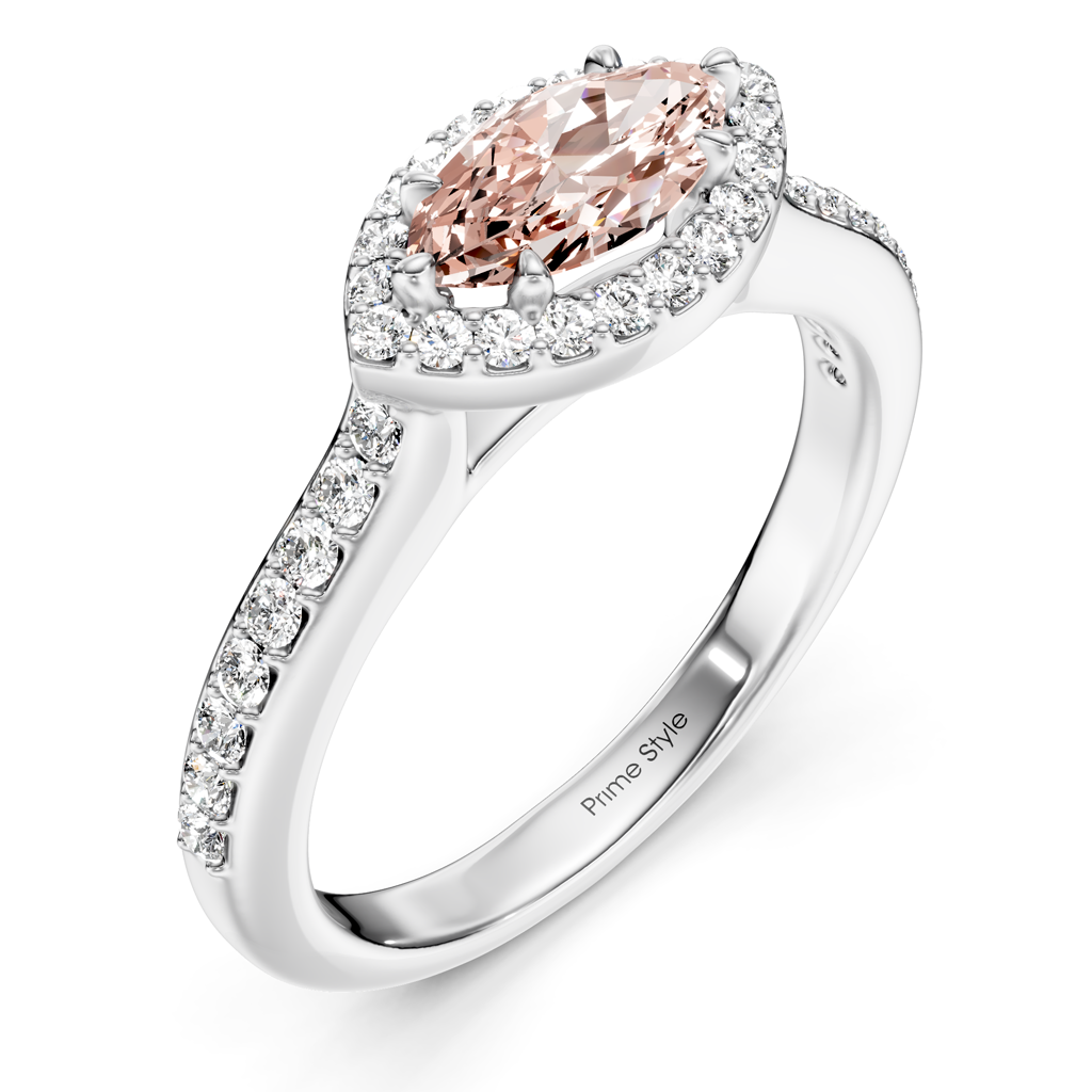 1.30-4.30 CT Marquise & Round Cut Fancy Pink Diamonds - Engagement Ring