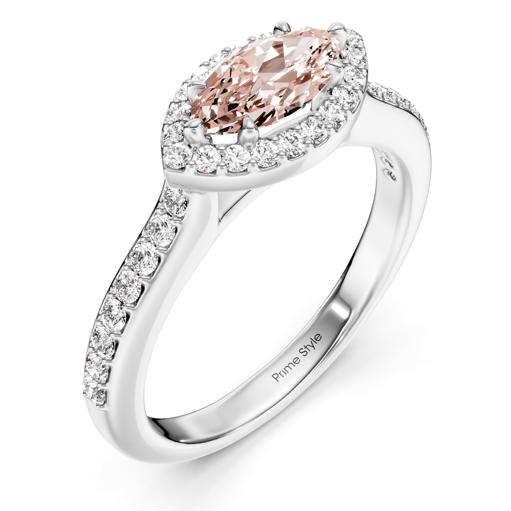 1.30 - 4.30 CT Marquise & Round Cut Fancy Pink Diamonds - Engagement Ring - Primestyle.com