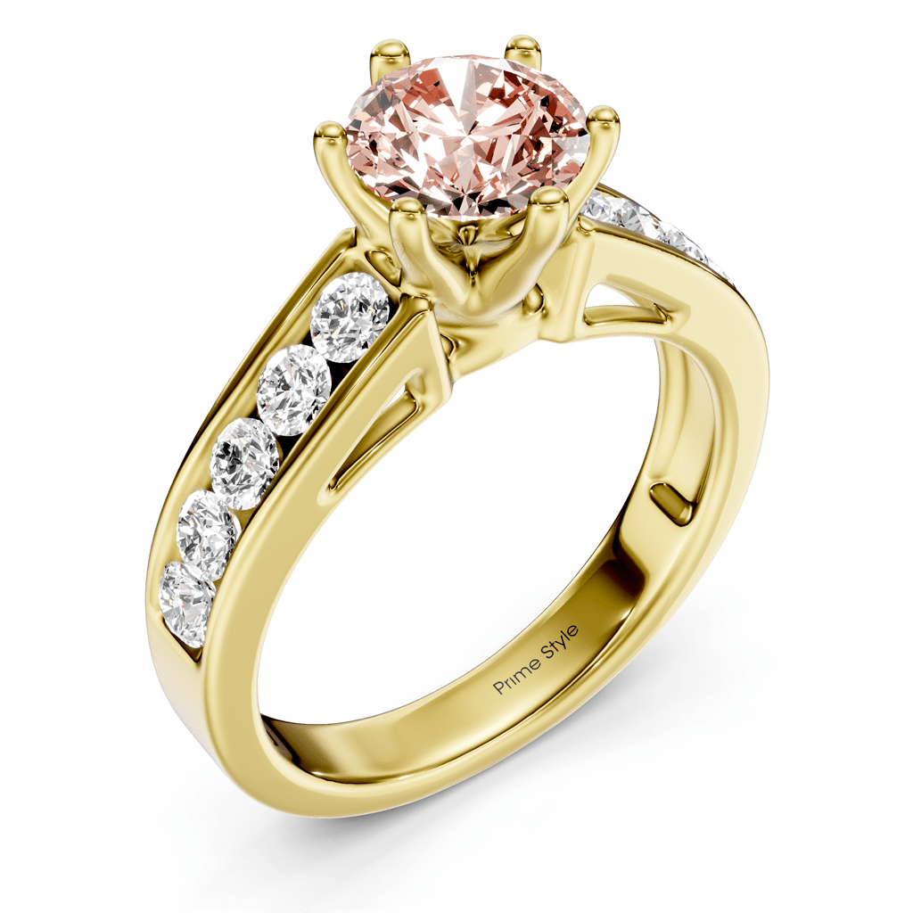 1.65 - 4.65 CT Round Cut Fancy Pink Diamonds - Engagement Ring - Primestyle.com