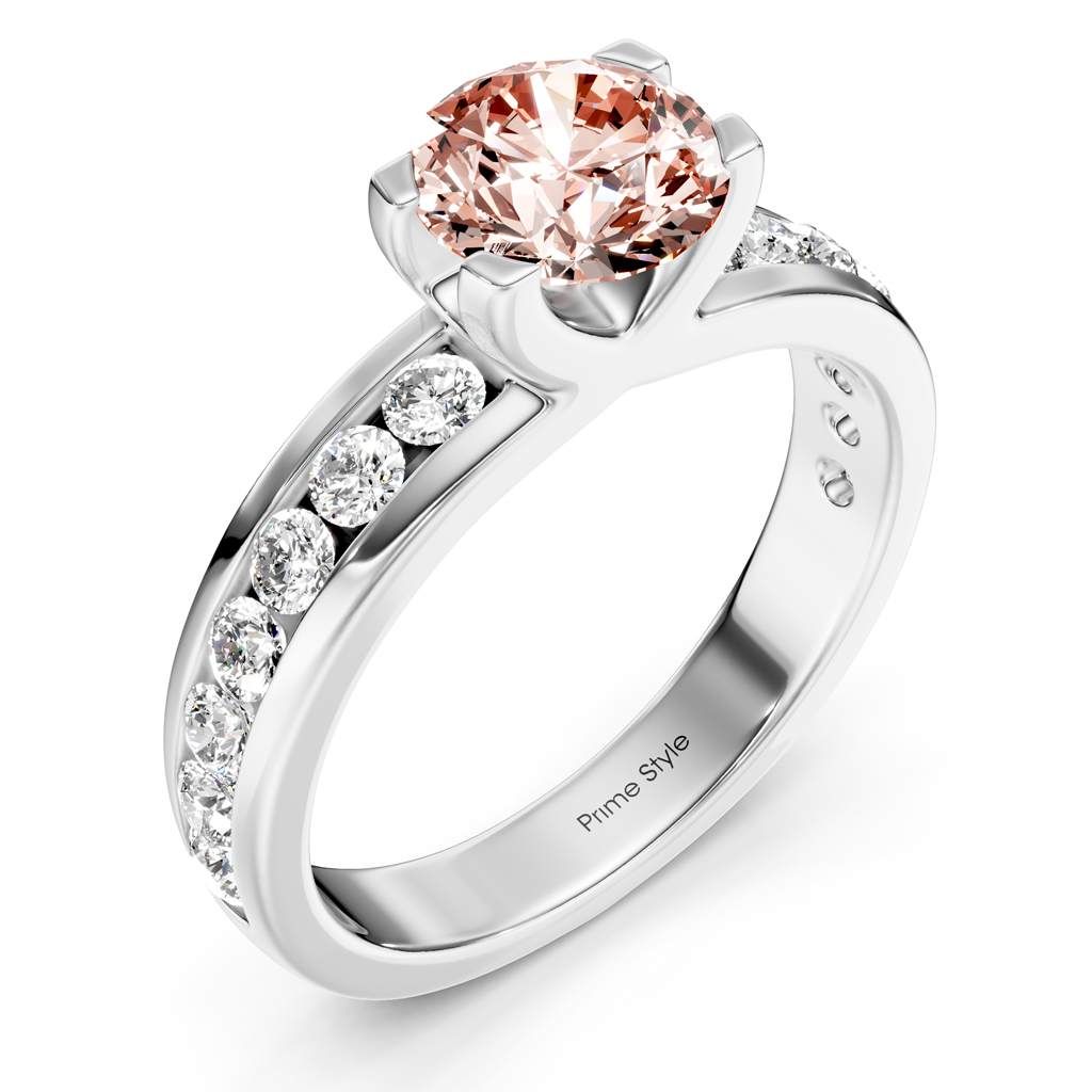 1.60-4.60 CT Round Cut Fancy Pink Diamonds - Engagement Ring