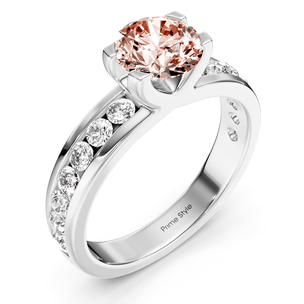 1.60 - 4.60 CT Round Cut Fancy Pink Diamonds - Engagement Ring - Primestyle.com