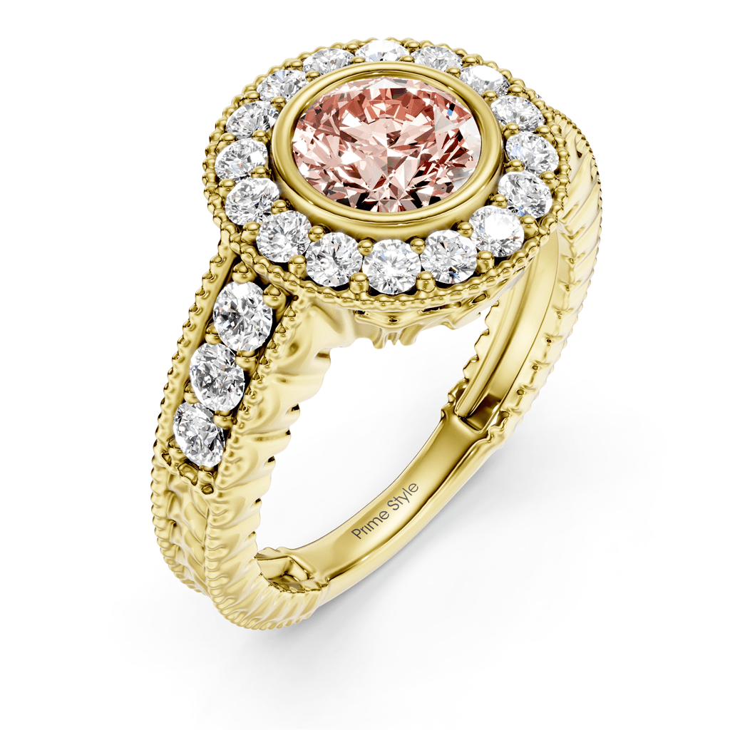 1.50 - 4.50 CT Round Cut Fancy Pink Diamonds - Engagement Ring - Primestyle.com