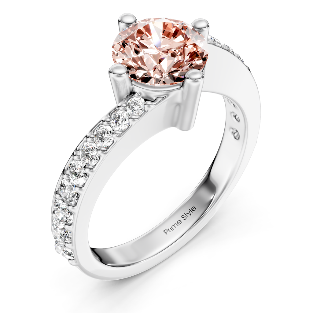 1.35-4.35 CT Round Cut Fancy Pink Diamonds - Engagement Ring