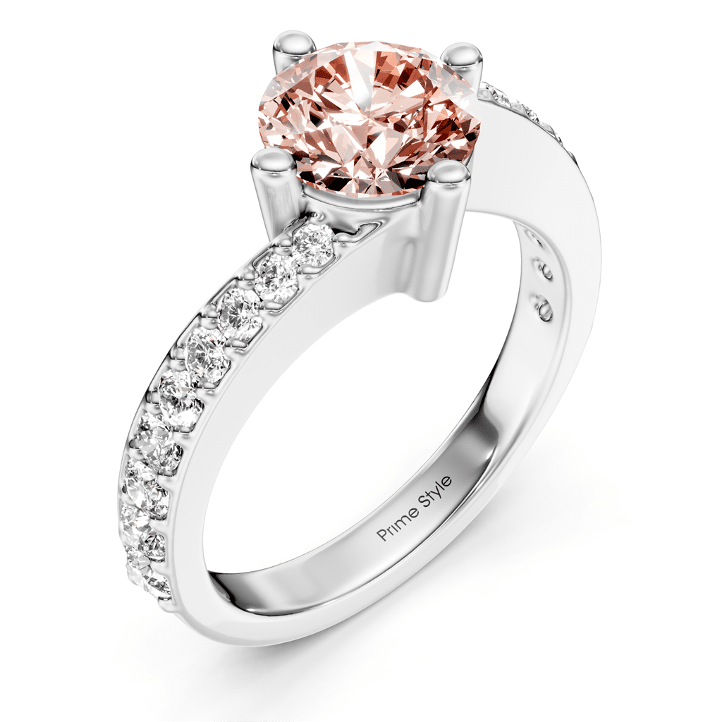 1.35 - 4.35 CT Round Cut Fancy Pink Diamonds - Engagement Ring - Primestyle.com