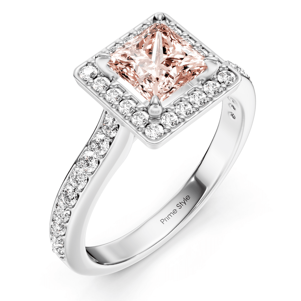 1.40-4.40 CT Princess & Round Cut Fancy Pink Diamonds - Engagement Ring