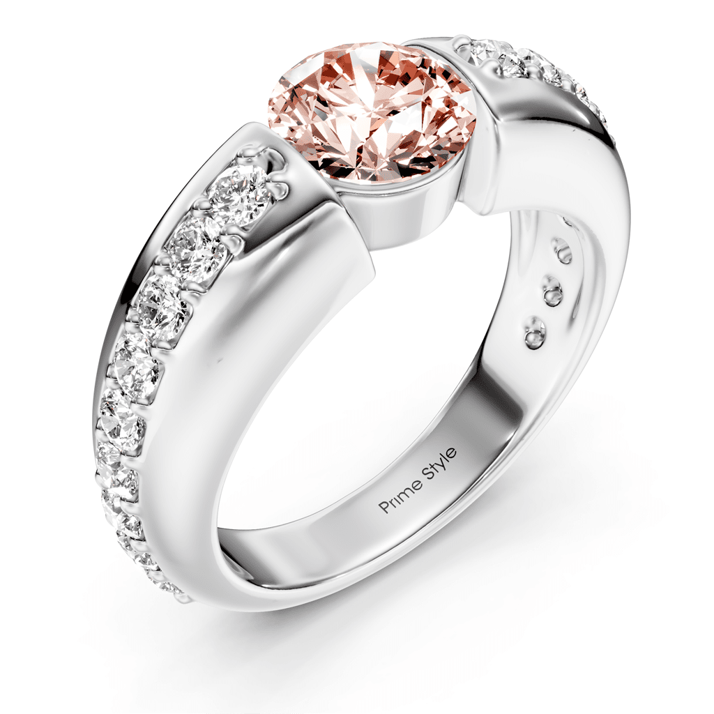 1.50 - 4.50 CT Round Cut Fancy Pink Diamonds - Engagement Ring - Primestyle.com