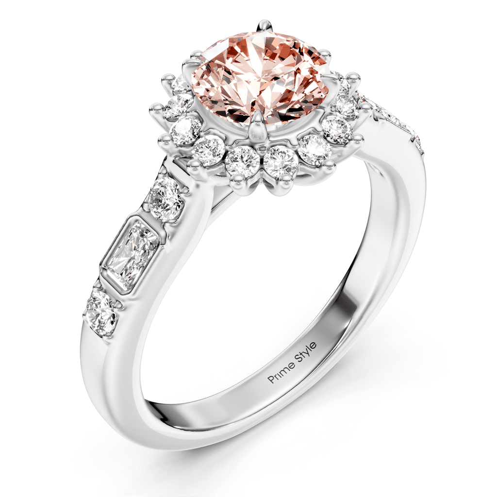 1.57 - 4.57 CT Radiant & Round Cut Fancy Pink Diamonds - Engagement Ring - Primestyle.com