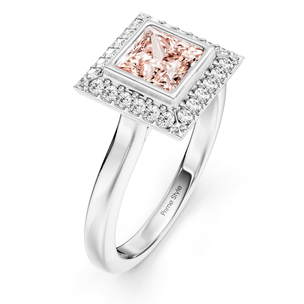 1.14-4.14 CT Princess & Round Cut Fancy Pink Diamonds - Engagement Ring