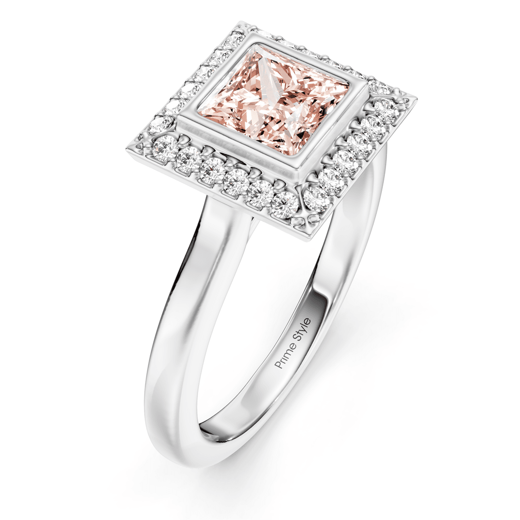 1.14 - 4.14 CT Princess & Round Cut Fancy Pink Diamonds - Engagement Ring - Primestyle.com