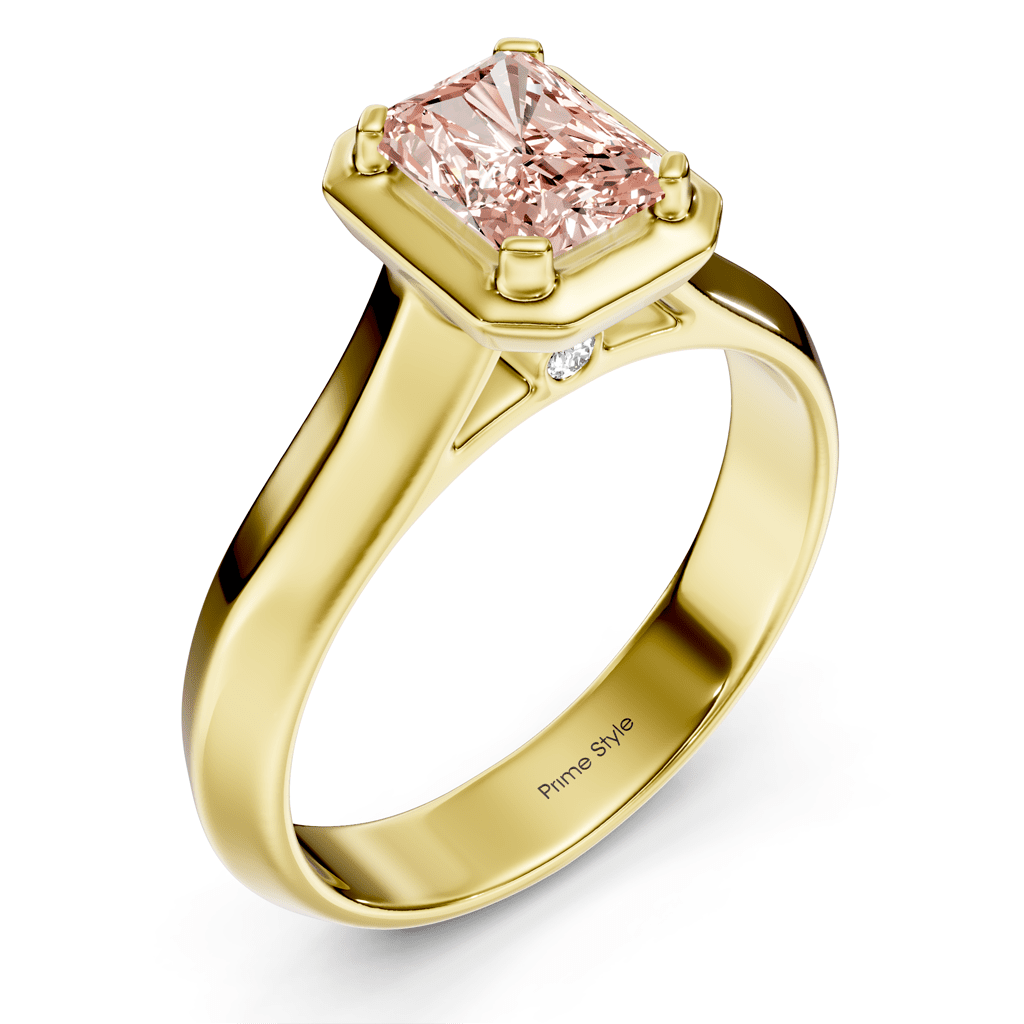 1.02 - 4.02 CT Radiant & Round Cut Fancy Pink Diamonds - Engagement Ring - Primestyle.com