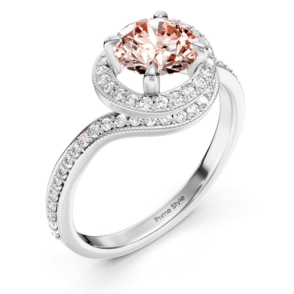 1.25 - 4.25 CT Round Cut Fancy Pink Diamonds - Engagement Ring - Primestyle.com