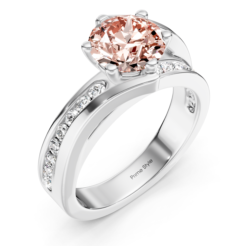 1.35-4.35 CT Round Cut Fancy Pink Diamonds - Engagement Ring