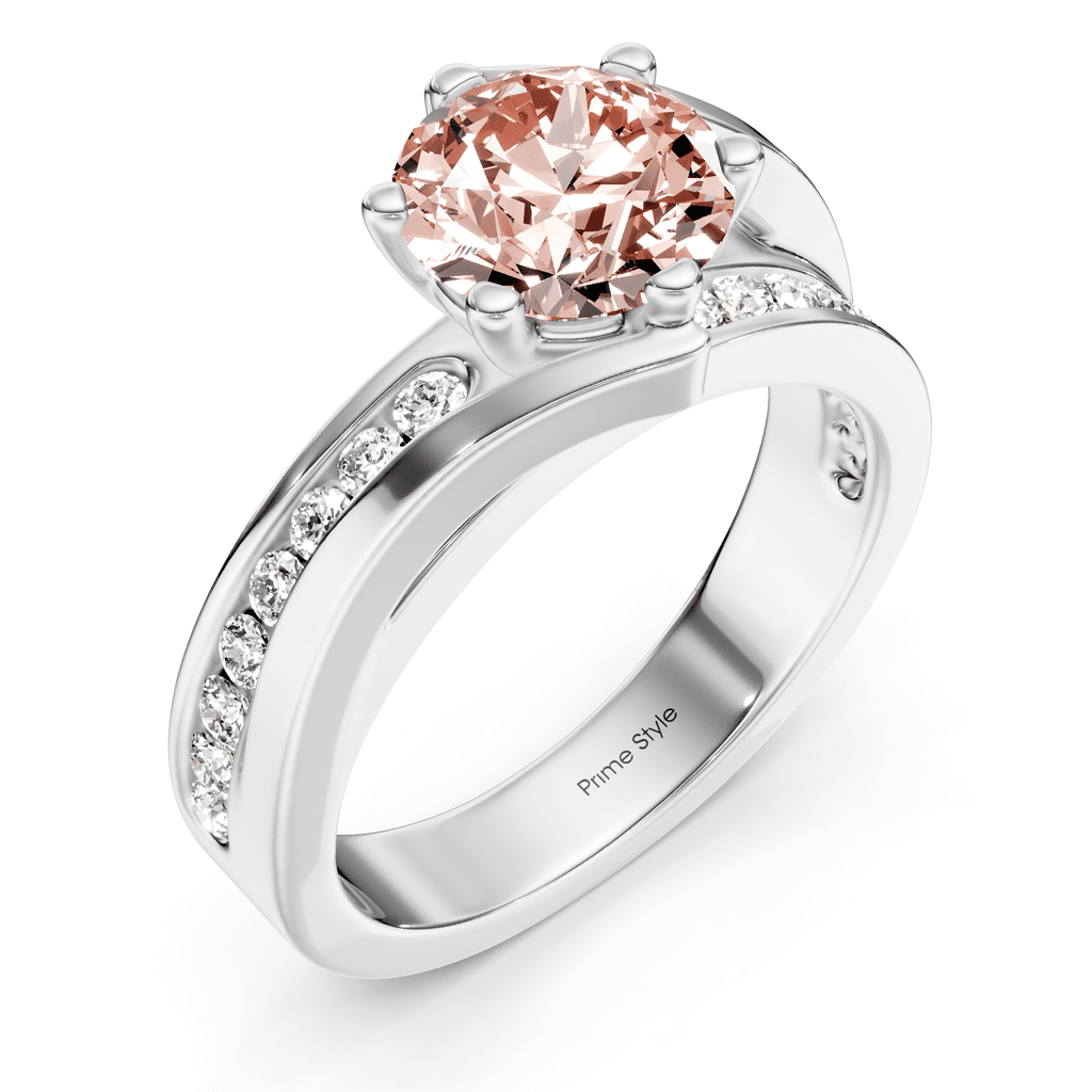 1.35 - 4.35 CT Round Cut Fancy Pink Diamonds - Engagement Ring - Primestyle.com