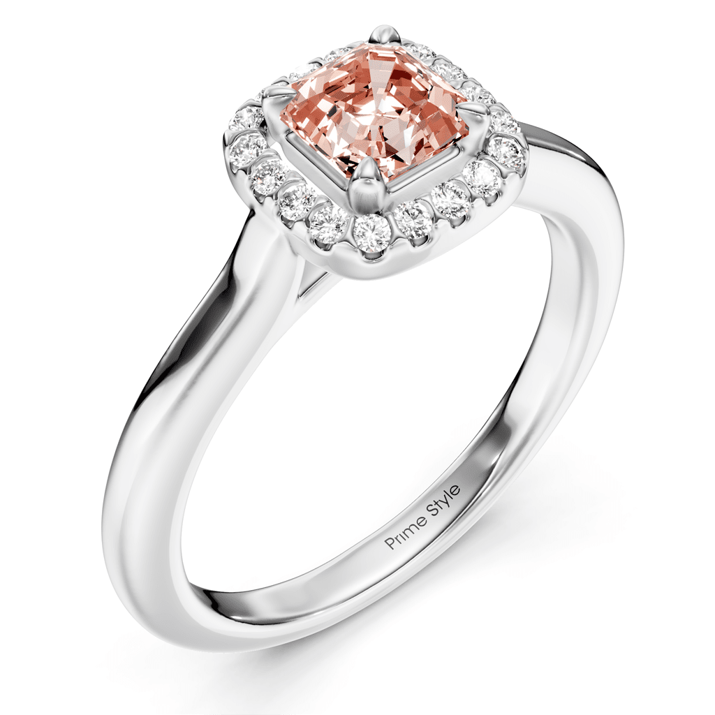 1.15 - 4.15 CT Ascher & Round Cut Fancy Pink Diamonds - Engagement Ring - Primestyle.com