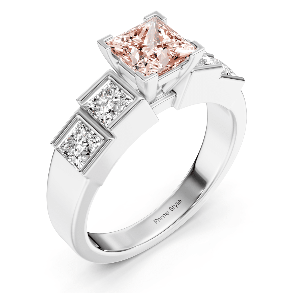 1.80 - 4.80 CT Princess Cut Fancy Pink Diamonds - Engagement Ring - Primestyle.com